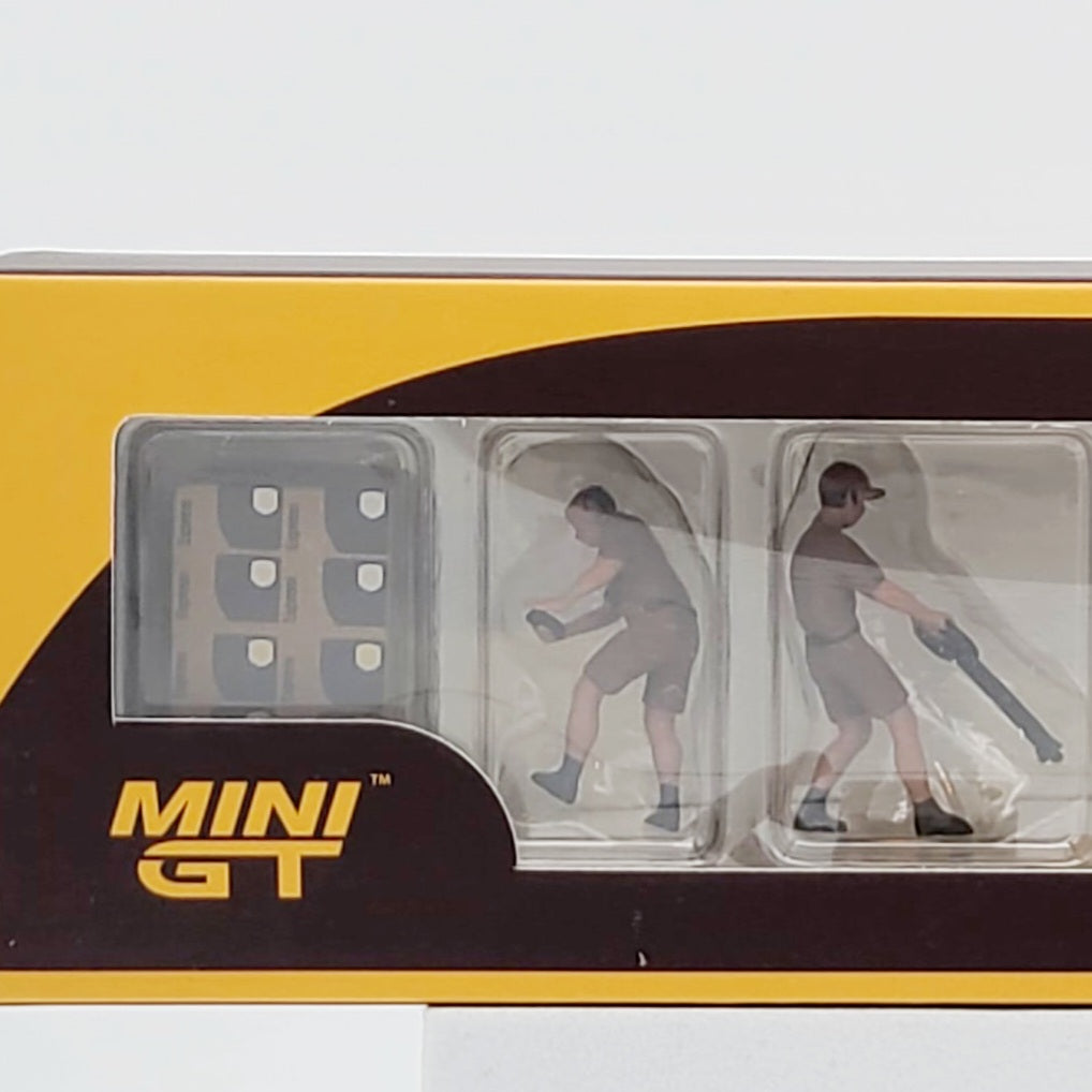 Mini GT Figurine: UPS Driver and Workers - 1:64 scale (2024 MIJO Exclusives - Limited Edition)